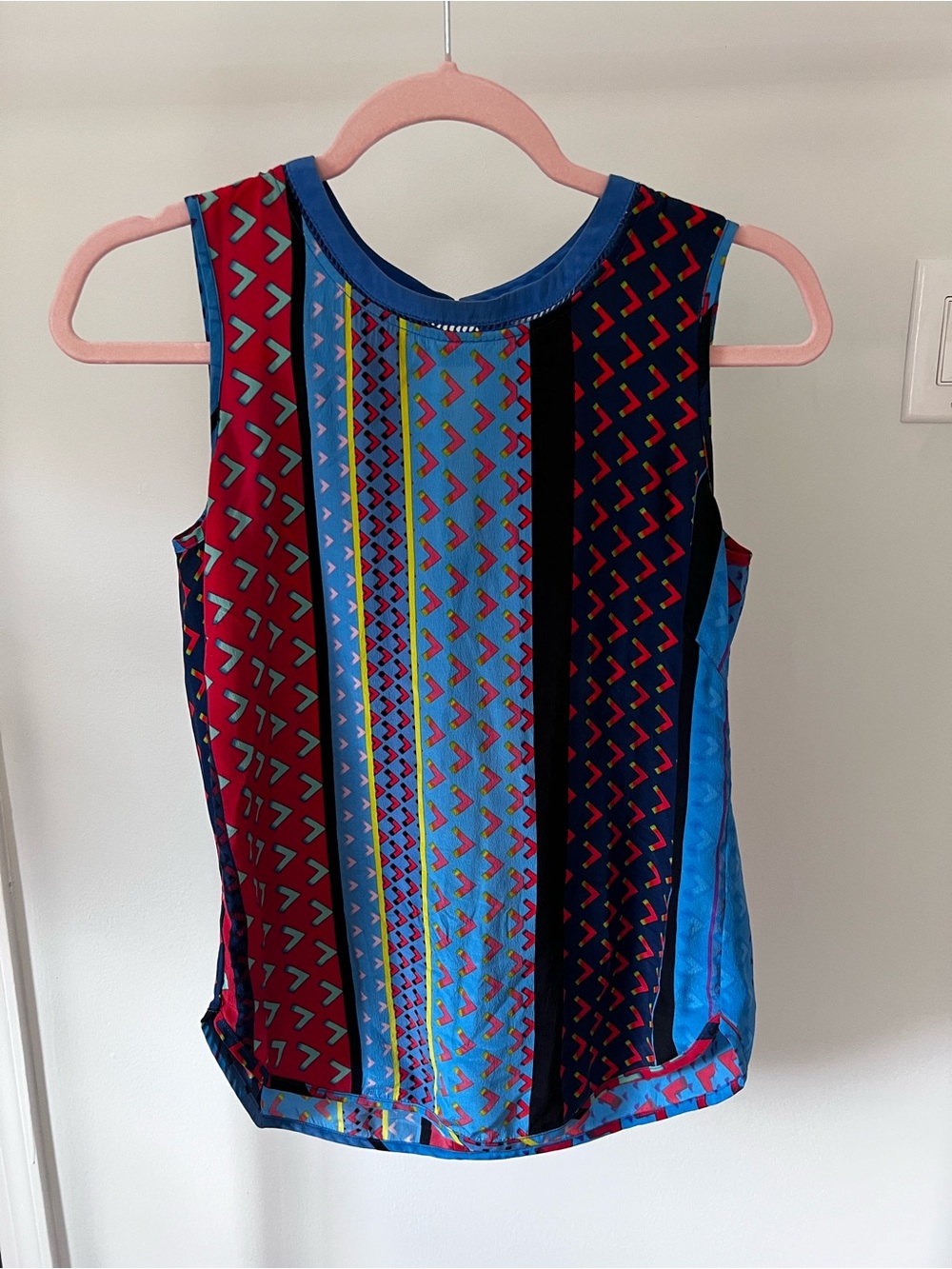Marcs Sleeveless Patterned Silk Top